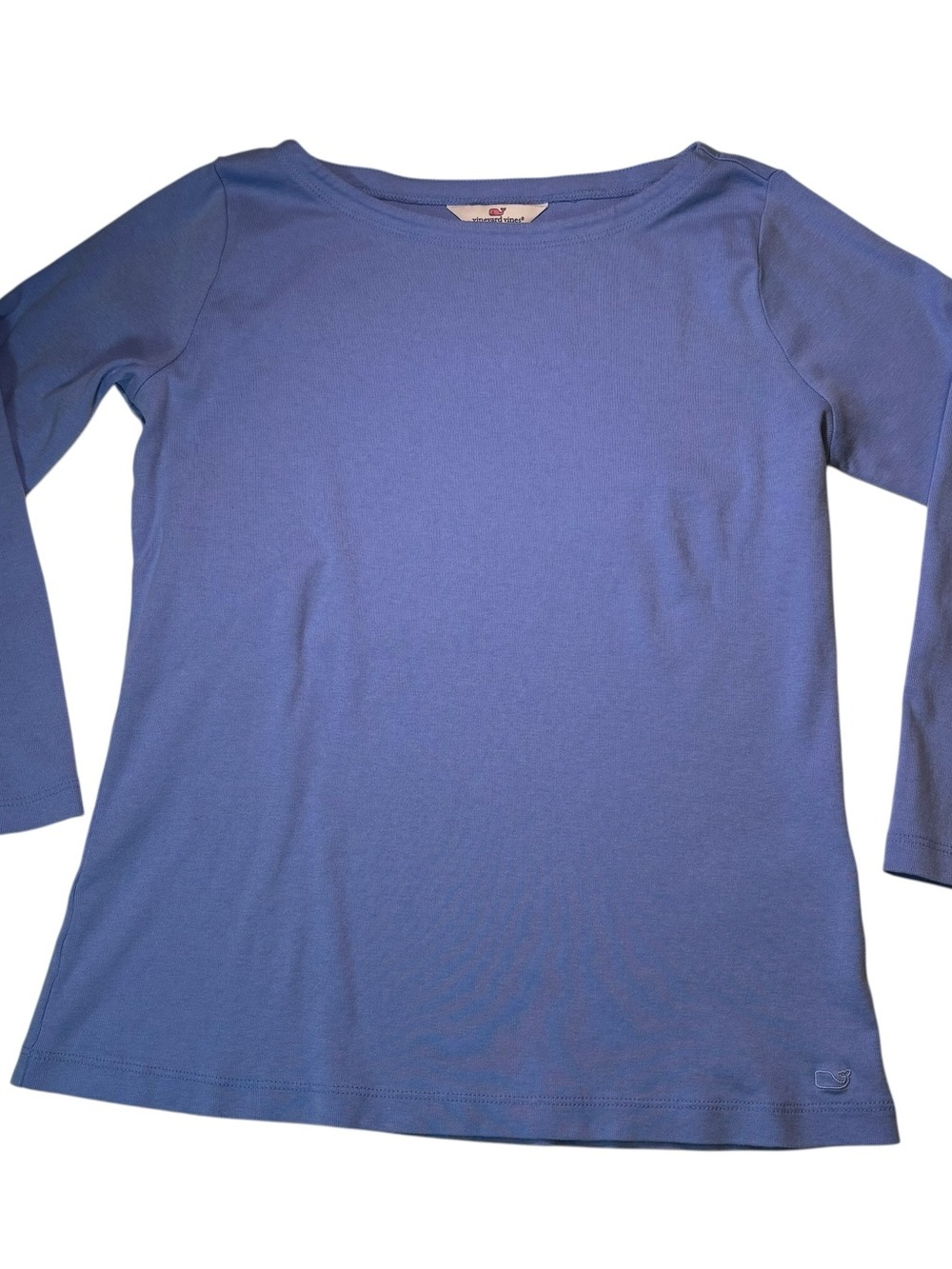 Vineyard Vines Tee, Deluxe Boatneck Long Sleeve Top, Light Blue, Large